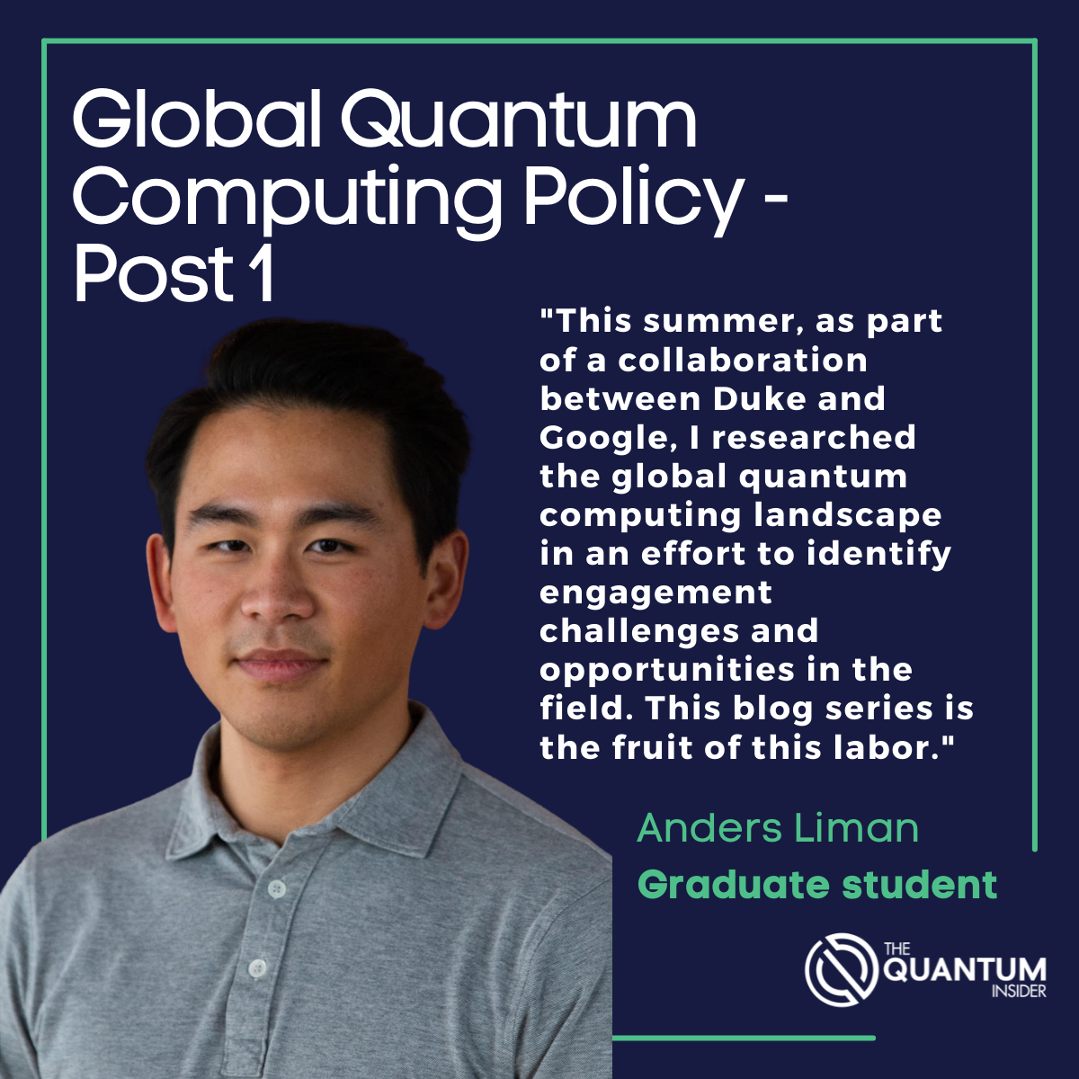 Researching the global quantum computing landscape in an effort to identify engagement challenges and opportunities in the field: Global Quantum...