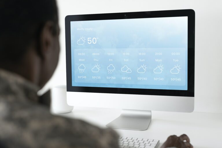 Military officer using computer army technology