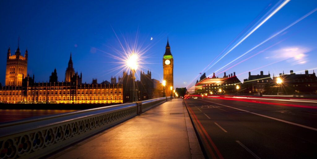 Night view of London, United Kingdom