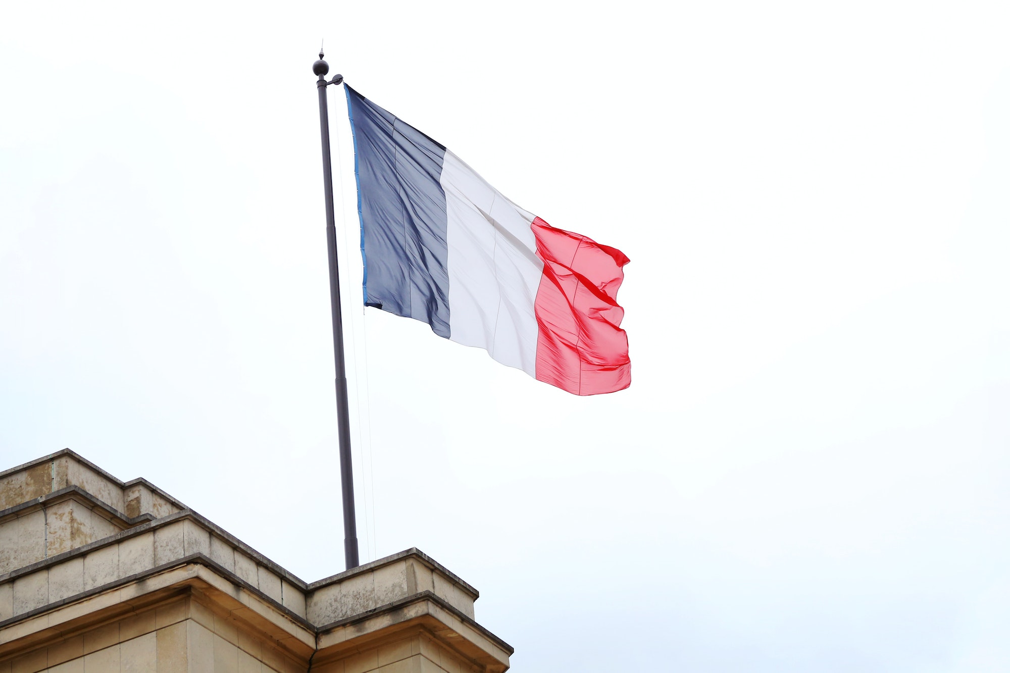 Flag of France in the wind