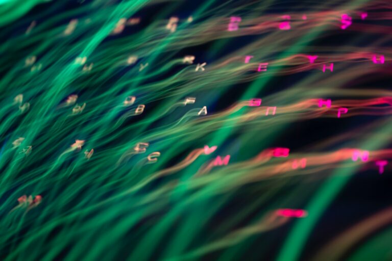 green pink and blue lights