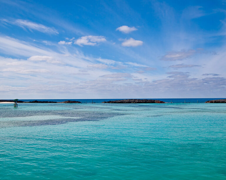 Blue skies blue ocean