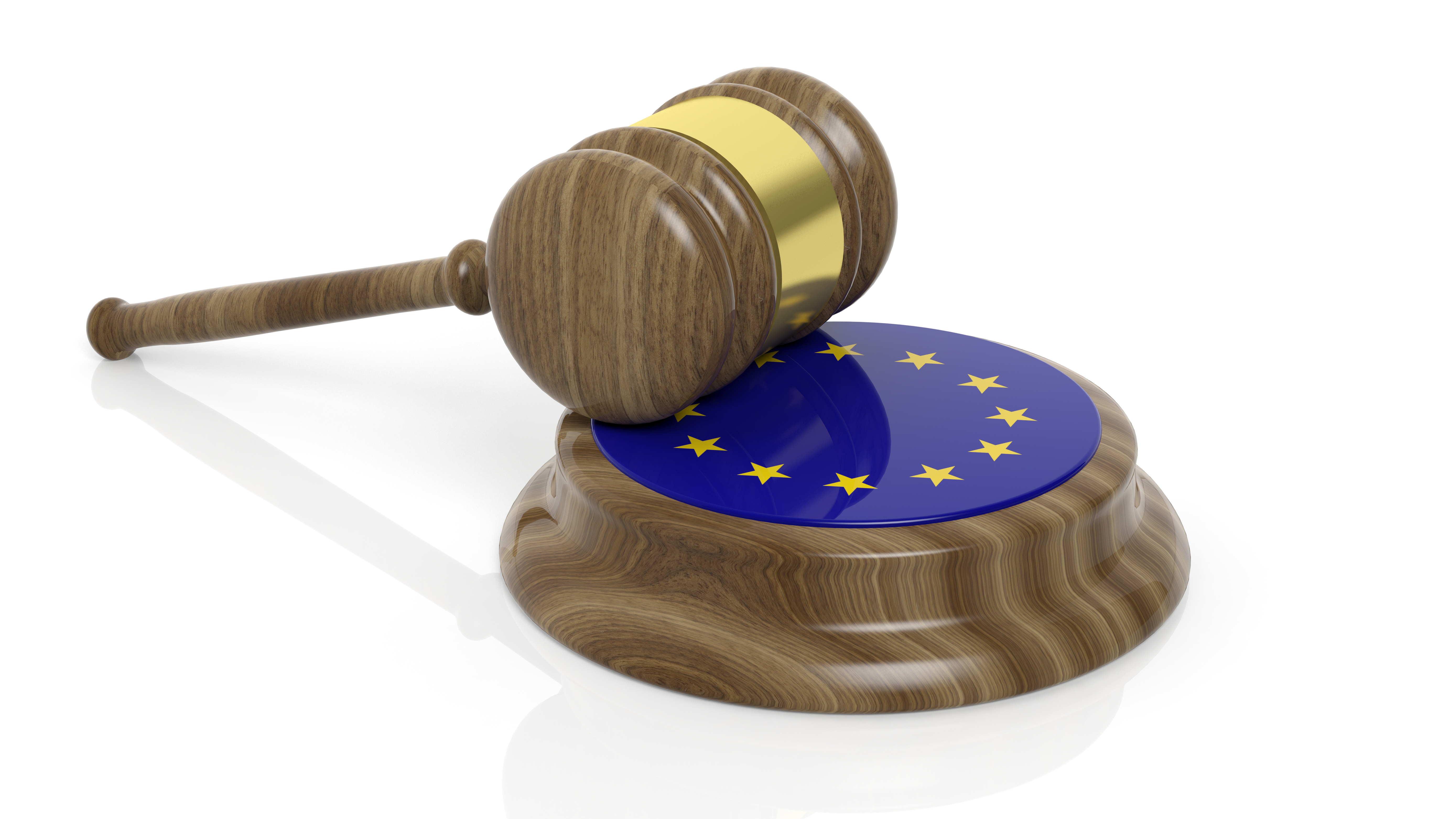 Court hammer with EU flag