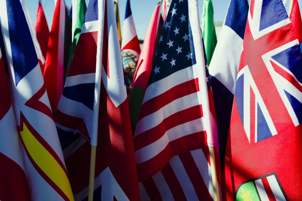 a group of flags