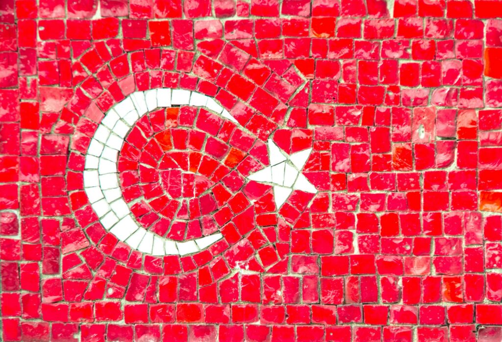 Turkish flag mosaic