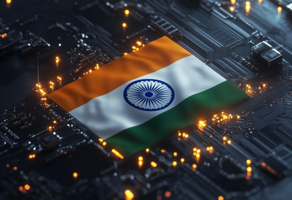 Quantum Computer and indian flag