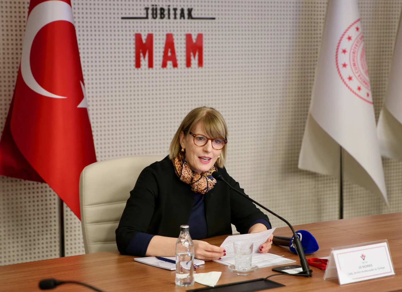 British Ambassador to Türkiye, Jill Morris, speaks at the opening of the 'Türkiye-United Kingdom Science and Innovation Week' in Kocaeli, Türkiye on 30 January, 2025. (AA Photo)