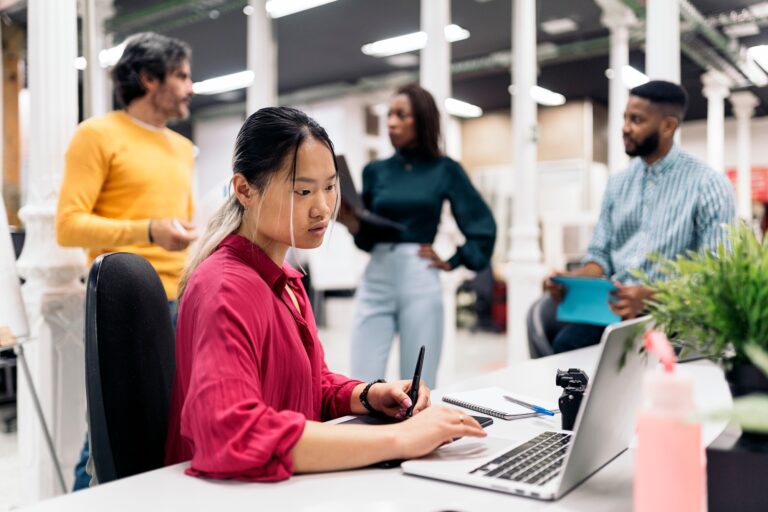 Multicultural Office Workers Working