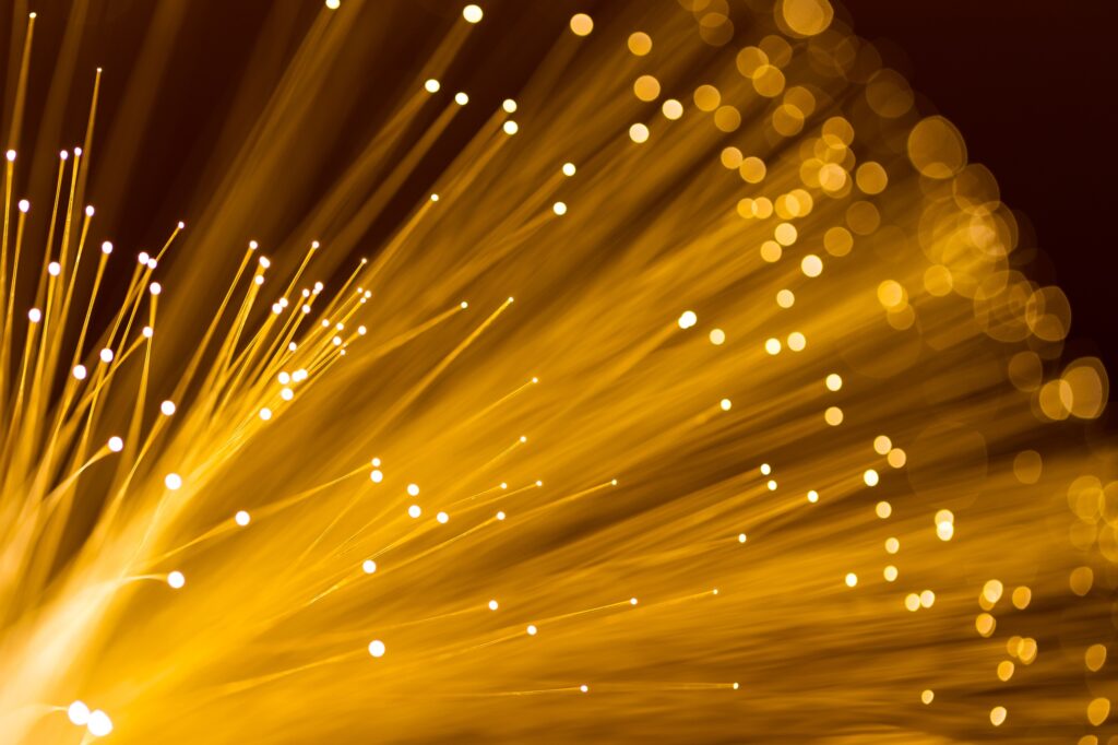 Yellow fiber optics cable