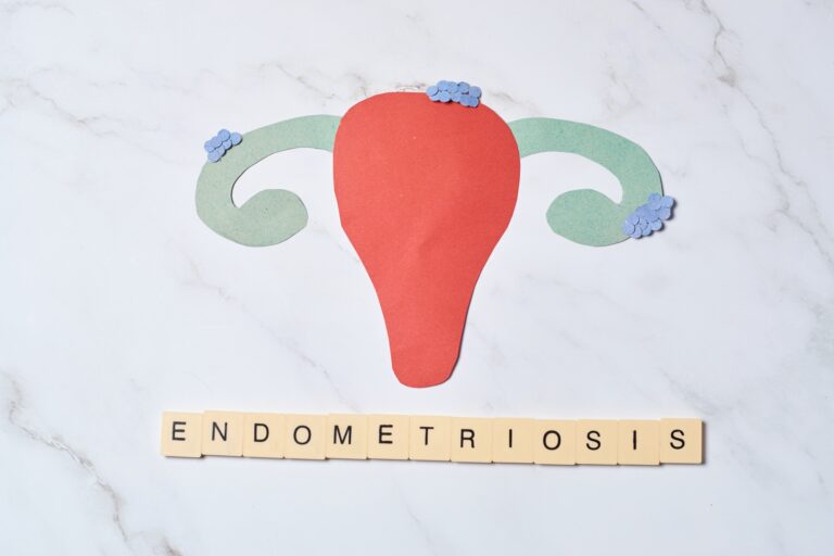 Female uterus with endometriosis, female wellness care concept