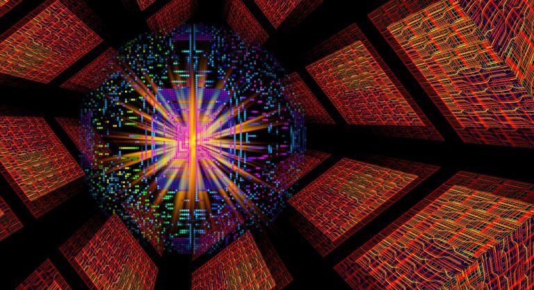 quantum computer, entanglement, lines, superposition, algorithm, simulator, quantum field theory, chromodynamics, gravity, abstract