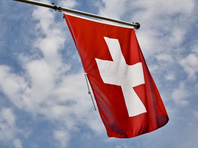 swiss, banner, confederates, switzerland, nature, flag, red, cross, swiss flag, clouds, blue, heaven, flutter, blow