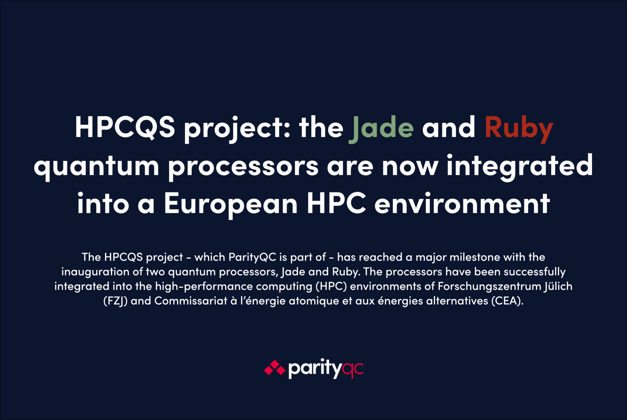 HPCQS Inaugurates the Jade and Ruby Quantum Processors