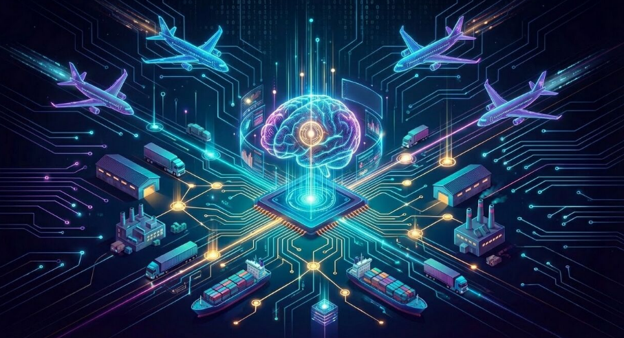 Illustration of a digital brain