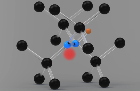 Illustration of particles or atoms rotating, representing quantum system dynamics.