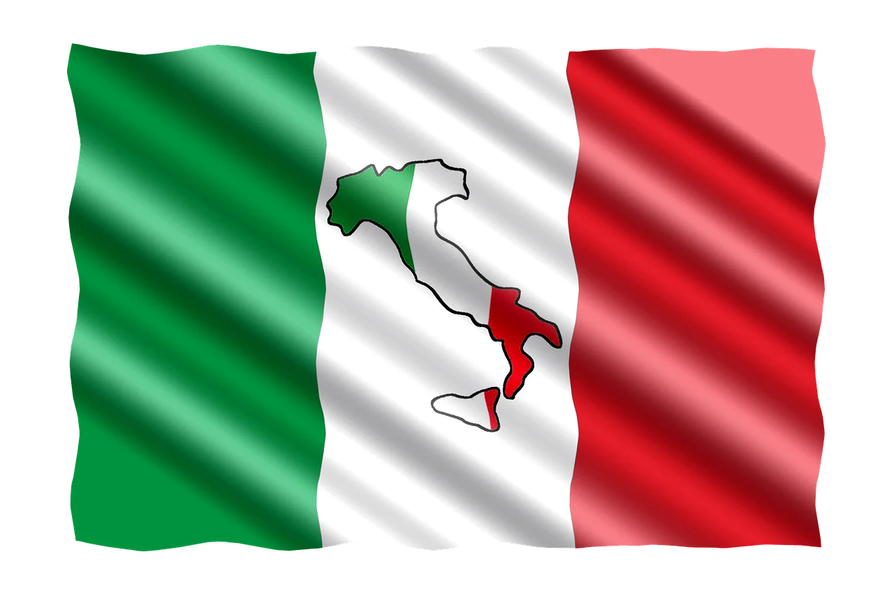 banner, flag, boots, sicily, italy, map