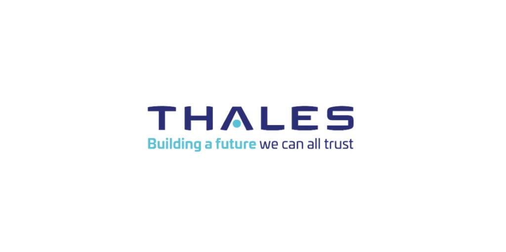 Thales background on plain white background