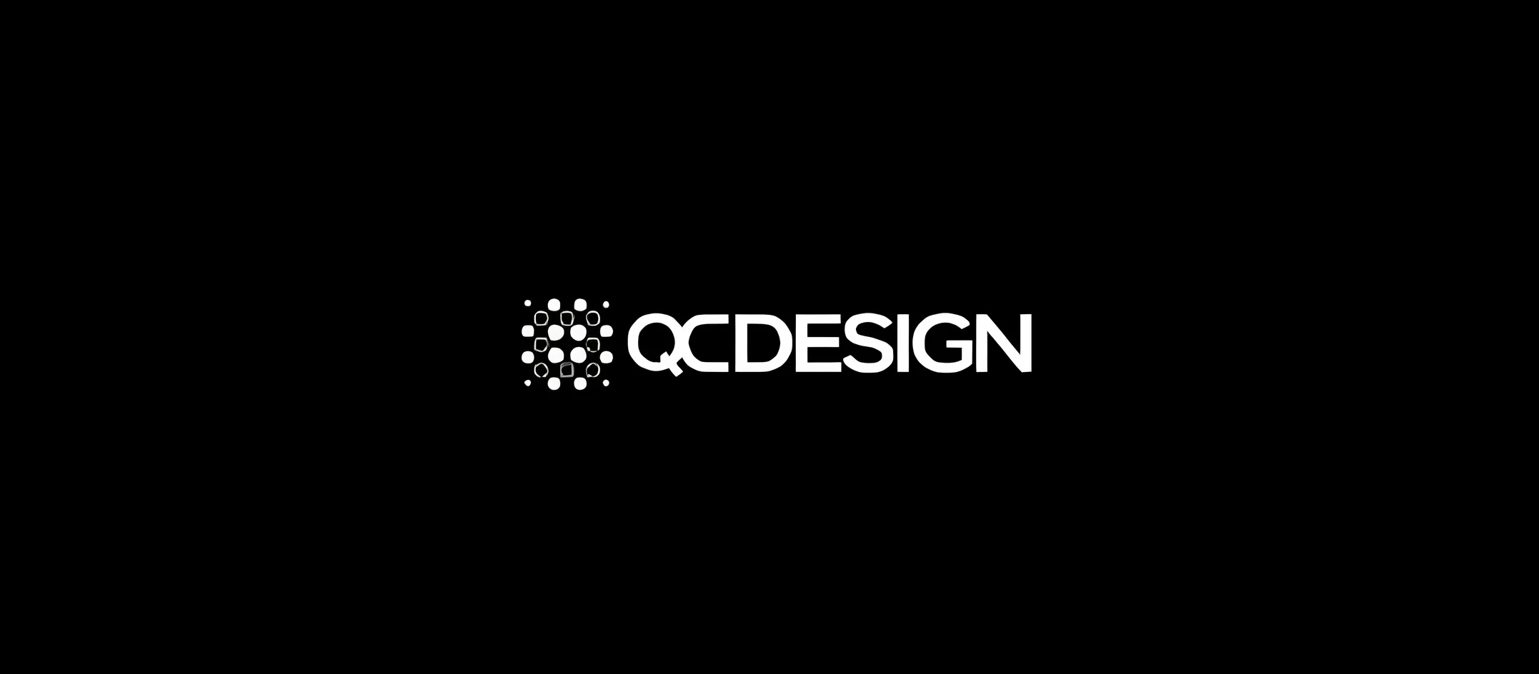 QC Design logo on plain black background
