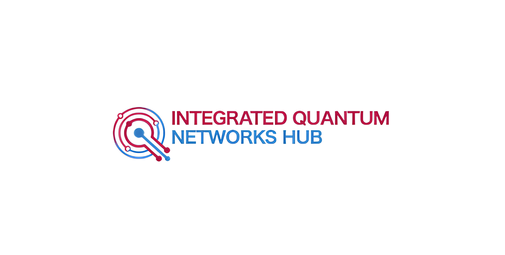 Integrated quantum networks hub logo on plain white background