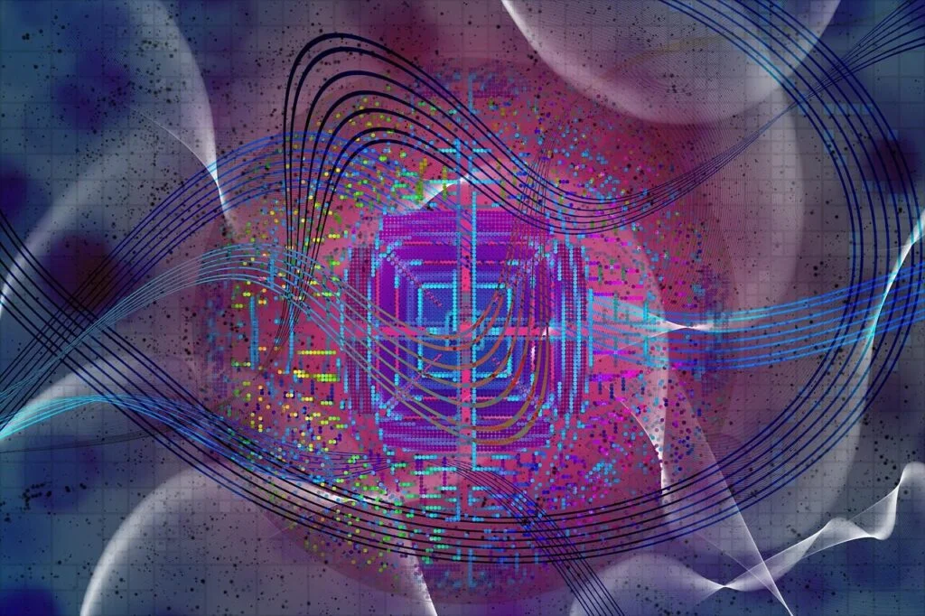 quantum computer, entanglement, lines, abstract, superposition, algorithm, quantum error correction, quantum supremacy, simulator, quantum field theory, chromodynamics, gravity