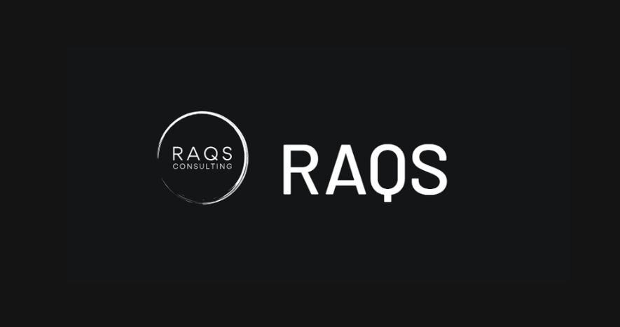 RAQS logo on plain black background