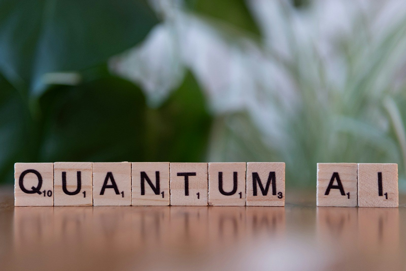 A close up of a wooden block with the word quantum written on it