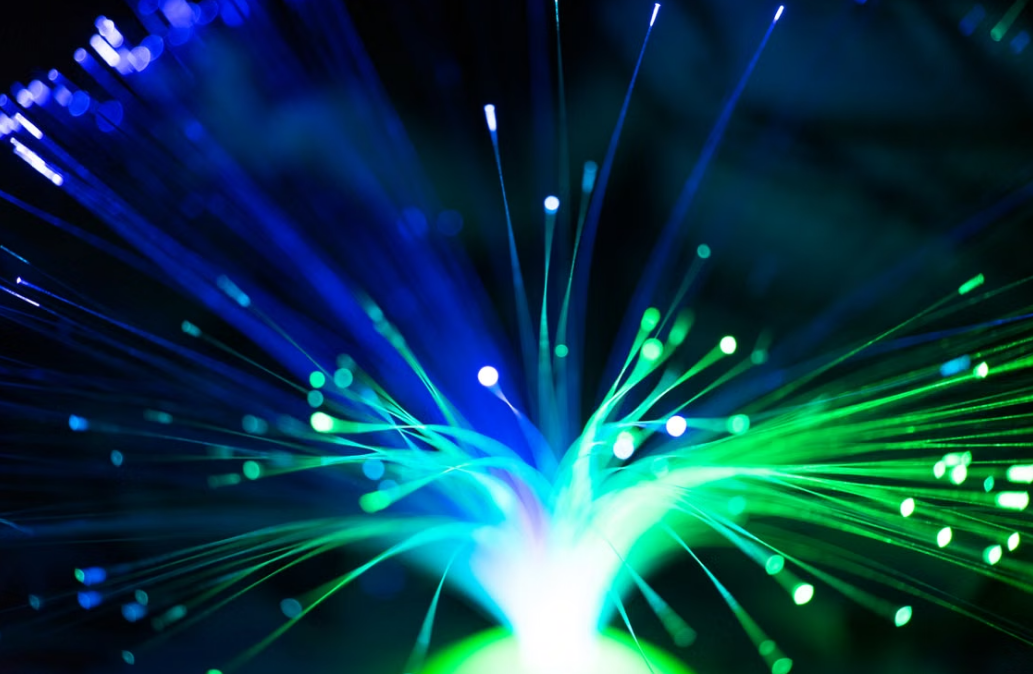 Close-up of illuminated fiber optic lights