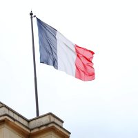 Flag of France in the wind